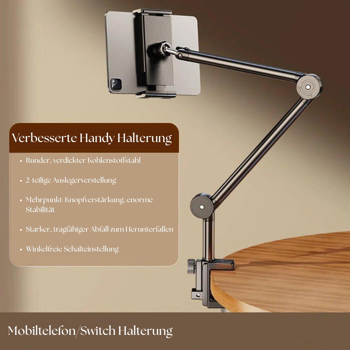 Alvierkorb lexibler Handy- Tablet-Halter mit Bett-Clip