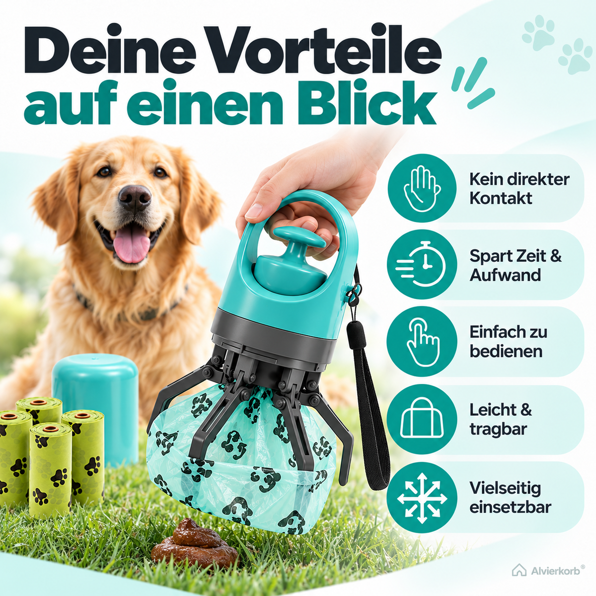 PawClean™ – Hygienischer Hundekotgreifer