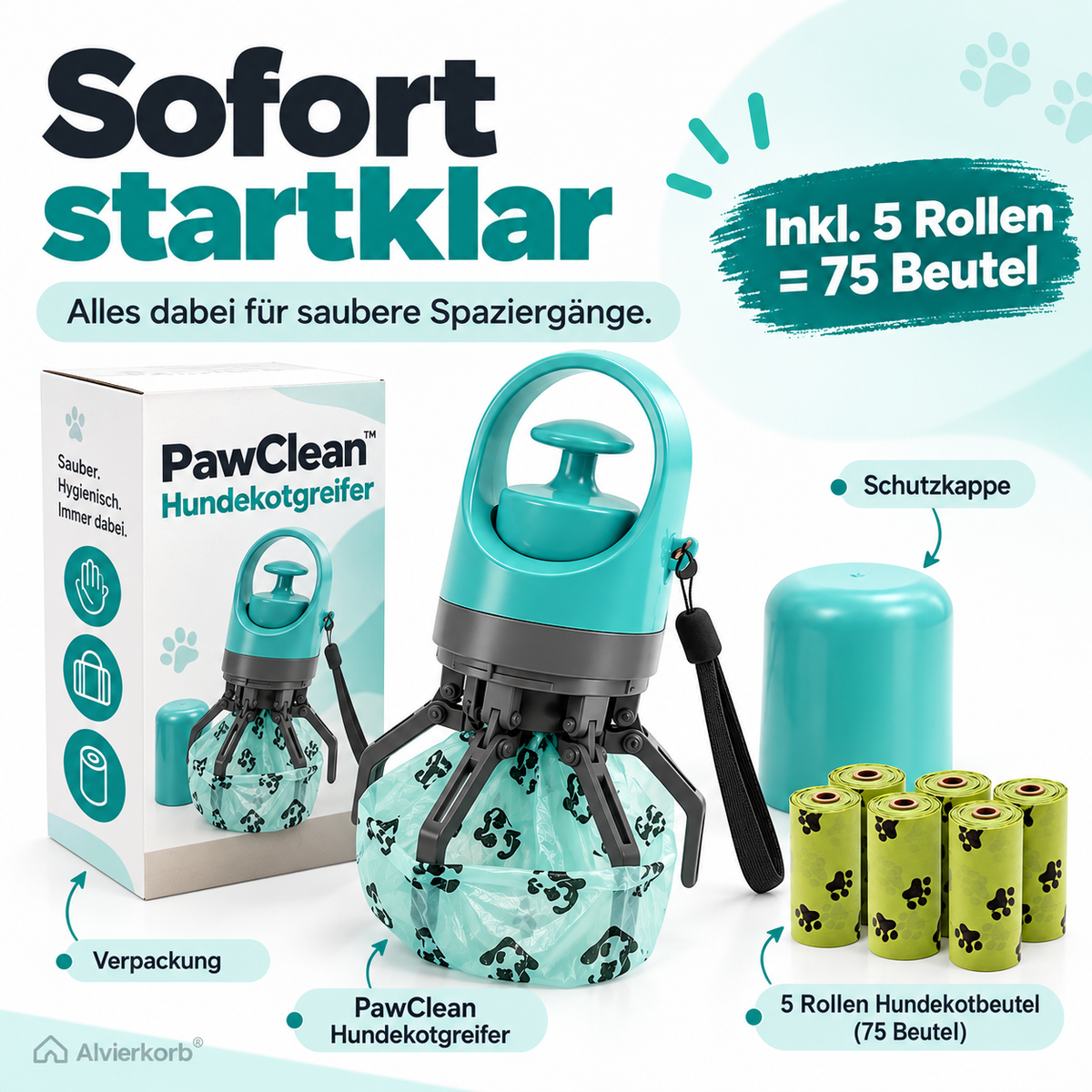 PawClean™ – Hygienischer Hundekotgreifer