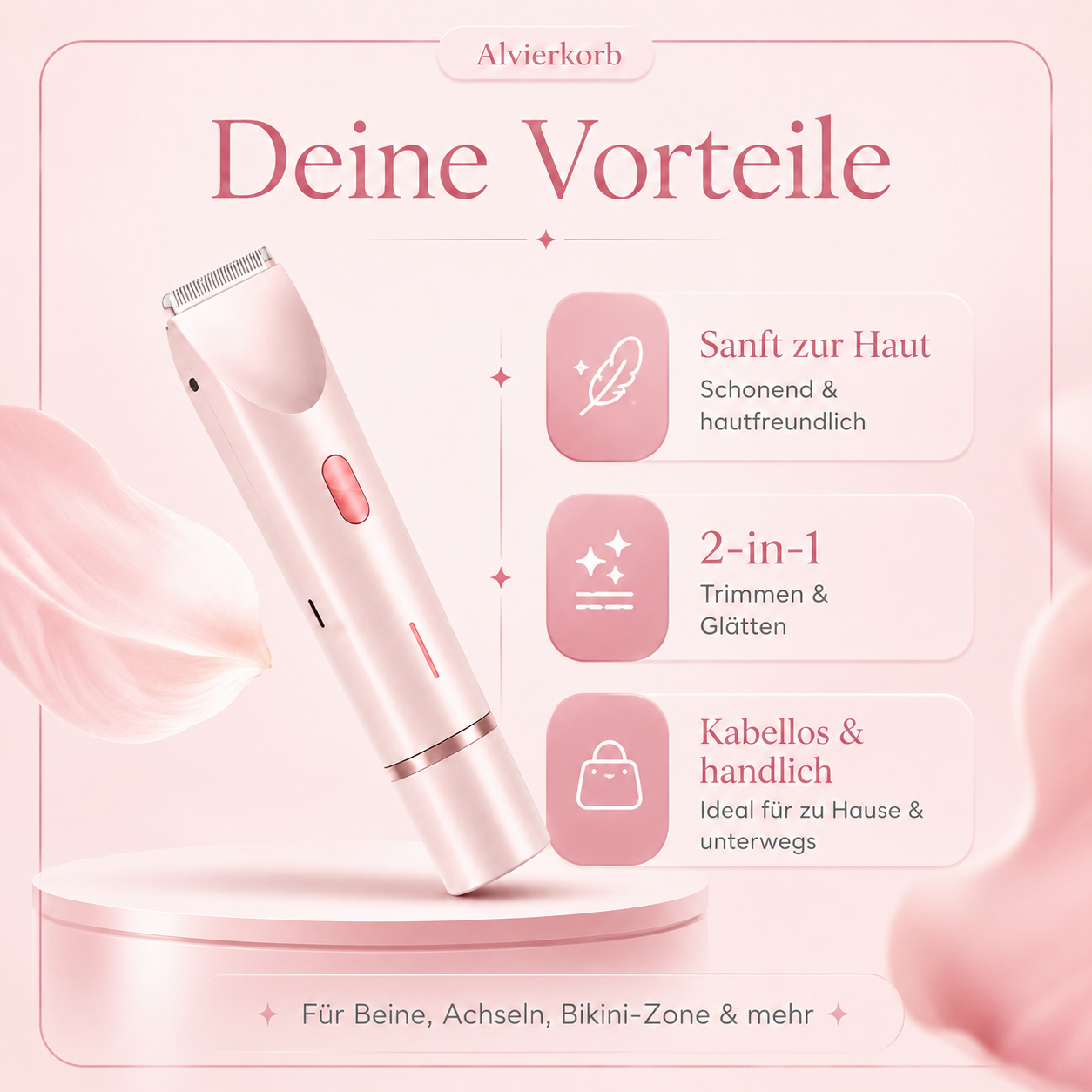 BloomSkin™ – Sanfter 2-in-1 Damenrasierer