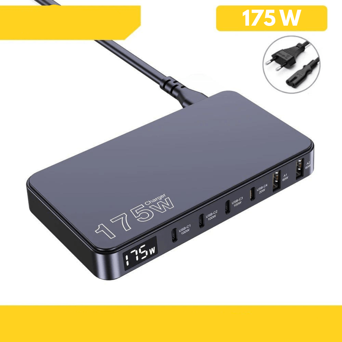 Kompaktes USB - C Ladegerät mit Schnellladefunktion – 65W GaN - Technologie - UniConnectAll in one Kit